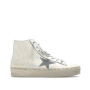 Witte Leren Ster Sneakers Italië Golden Goose , White , Dames