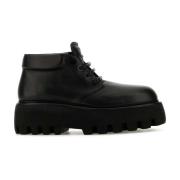 Zwarte leren veterschoenen Alexander McQueen , Black , Heren