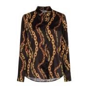 Zwarte Shirt voor Vrouwen Elegante Stijl Versace Jeans Couture , Multi...