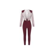 Stijlvolle Jumpsuit voor Vrouwen Elisabetta Franchi , Red , Dames