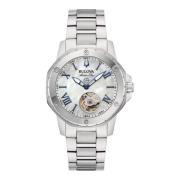 Marine Star Lady Automatic Bulova , White , Dames