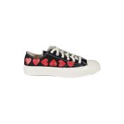 Hart Lage Top Sneakers Comme des Garçons Play , Black , Heren