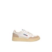 Witte leren sneakers met suède details Autry , White , Heren