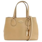 Pre-owned Leather handbags Coach Pre-owned , Beige , Dames