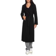 Zwarte Wollen Jas voor Dames YES ZEE , Black , Dames