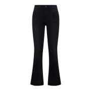 Zwarte Denim Jeans Kaos , Black , Dames