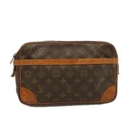 Pre-owned Canvas clutches Louis Vuitton Vintage , Brown , Dames