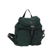 Pre-owned Nylon backpacks Prada Vintage , Green , Dames