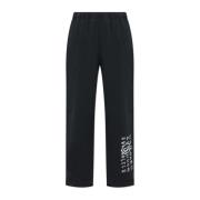 Sweatpants met bedrukt logo MM6 Maison Margiela , Black , Heren