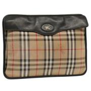 Pre-owned Canvas clutches Burberry Vintage , Beige , Dames