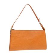 Pre-owned Leather pouches Louis Vuitton Vintage , Orange , Dames