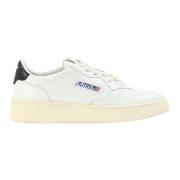 Zwarte Leren Lage Sneakers Autry , White , Dames