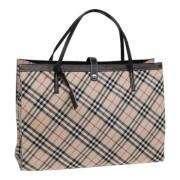 Pre-owned Leather totes Burberry Vintage , Beige , Dames