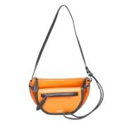 Pre-owned Leather shoulder-bags Burberry Vintage , Orange , Dames