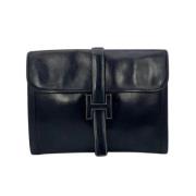 Pre-owned Leather clutches Hermès Vintage , Blue , Dames