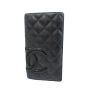 Pre-owned Leather wallets Chanel Vintage , Black , Dames