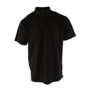 Zwarte Polo Shirt met Zijde Mix Peuterey , Black , Heren