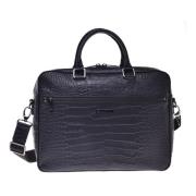 Professional bag with black crocodile print Baldinini , Black , Heren