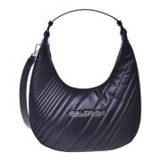 Hobo bag in black quilted leather Baldinini , Black , Dames