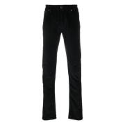 Ribfluwelen broek met speciale details Jacob Cohën , Black , Heren