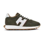 Groene Suède Sneakers Geheugenschuim Zool Hogan , Green , Heren