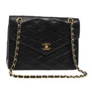 Pre-owned Leather handbags Chanel Vintage , Black , Dames