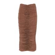 Bruine Midi Rok met Strass Andrea Adamo , Brown , Dames