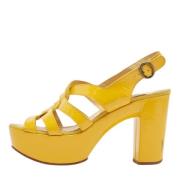 Pre-owned Leather sandals Chloé Pre-owned , Yellow , Dames