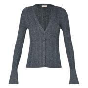 Antraciet Lurex Cardigan Sweater Liu Jo , Gray , Dames