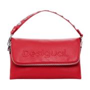 Rode Polyurethaan Handtas met Schouderband Desigual , Red , Dames