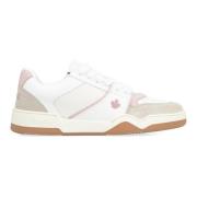 Leren lage sneakers met suède inzetstukken Dsquared2 , White , Dames