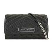 Gewatteerde Zwarte Portemonnee met Merklogo Armani Exchange , Black , ...