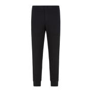 Zwarte Jersey Broek Elastische Tailleband Emporio Armani , Black , Her...