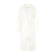 Lange witte jas van wolmix Michael Kors , White , Dames