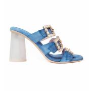 Blauwe Amalfi Sandalen Ras , Blue , Dames