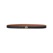 Omkeerbare Leren Riem voor Vrouwen Ralph Lauren , Black , Dames