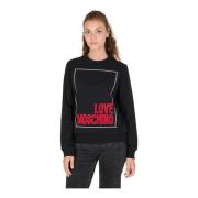 Stijlvol Katoenmix Dames Sweatshirt Love Moschino , Black , Dames