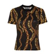 Zwarte T-shirt voor vrouwen Aw24 Versace Jeans Couture , Black , Dames