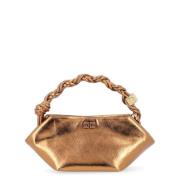 Mini Metallic Bouw Tas Brons Ganni , Brown , Dames