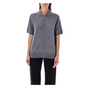 Rood Hart Gebreid Poloshirt Grijs Comme des Garçons , Gray , Dames