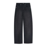 Monogram Jeans Misbhv , Black , Dames