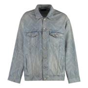 Vintage Denim Jack Unisex Oversize Fit Balenciaga , Blue , Heren