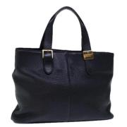 Pre-owned Leather handbags Burberry Vintage , Blue , Dames