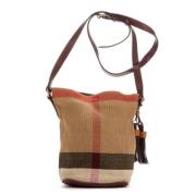 Pre-owned Canvas shoulder-bags Burberry Vintage , Beige , Dames