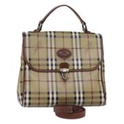 Pre-owned Leather handbags Burberry Vintage , Beige , Dames