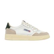 Witte leren sneakers met donkergroene hiel Autry , Multicolor , Heren