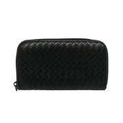 Pre-owned Leather wallets Bottega Veneta Vintage , Black , Dames