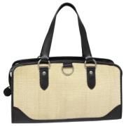 Pre-owned Raffia shoulder-bags Burberry Vintage , Beige , Dames