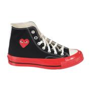 Rode High Top Sneakers Comme des Garçons Play , Black , Heren