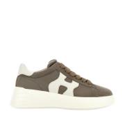 Bruine Suède Sneakers met Golvende Zijde Hogan , Brown , Dames